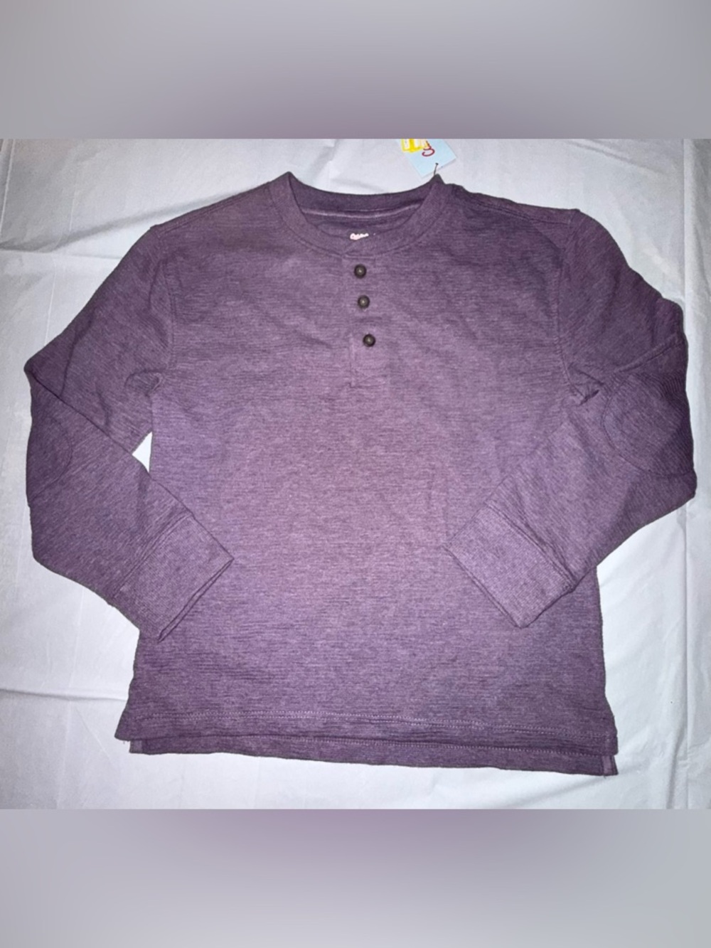Boys Girls Cat & Jack Medium Plum Longsleeve Relaxed Fit Henley Shirt Top NEW